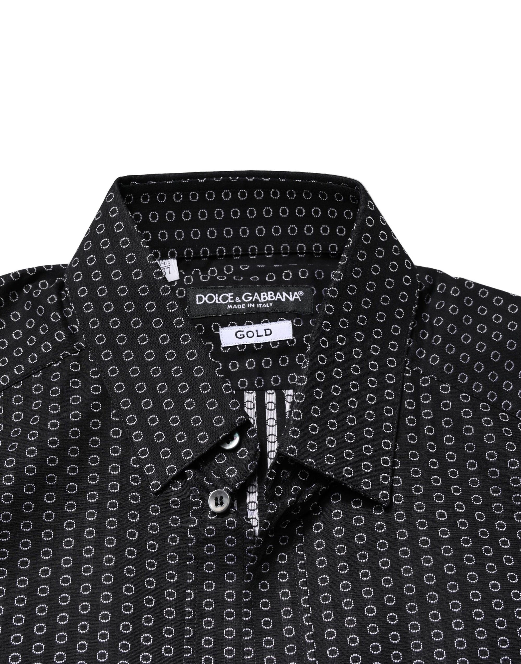 Chemise homme en coton à motifs Dolce &amp; Gabbana noir et doré