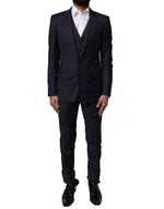 Costume 3 pièces en laine bleu Martini de Dolce &amp; Gabbana pour homme