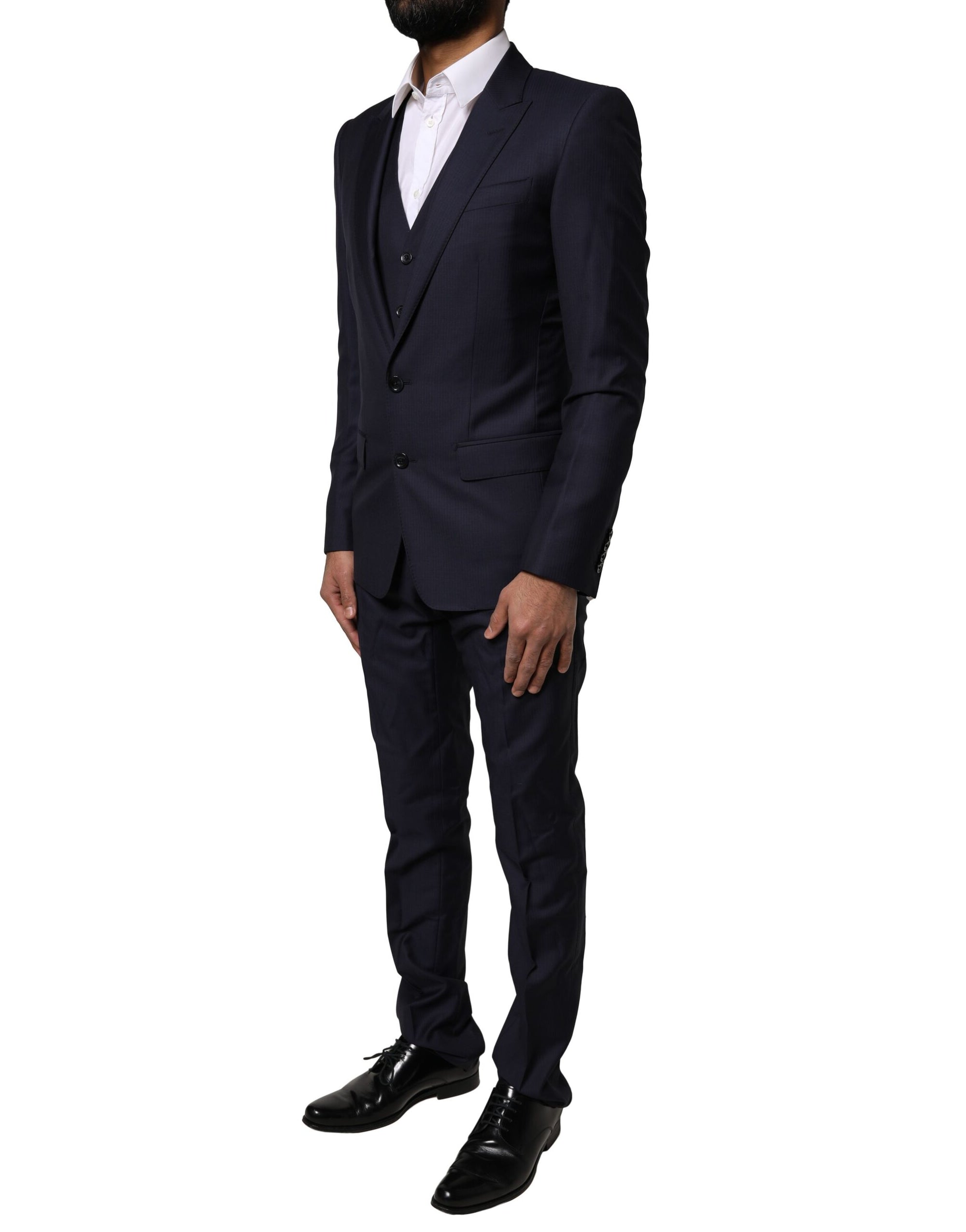 Costume 3 pièces en laine bleu Martini de Dolce &amp; Gabbana pour homme