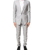 Costume deux pièces en laine gris clair Dolce &amp; Gabbana, coupe formelle, couleur or