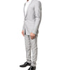 Costume deux pièces en laine gris clair Dolce &amp; Gabbana, coupe formelle, couleur or
