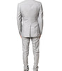 Costume deux pièces en laine gris clair Dolce &amp; Gabbana, coupe formelle, couleur or