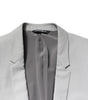 Costume deux pièces en laine gris clair Dolce &amp; Gabbana, coupe formelle, couleur or