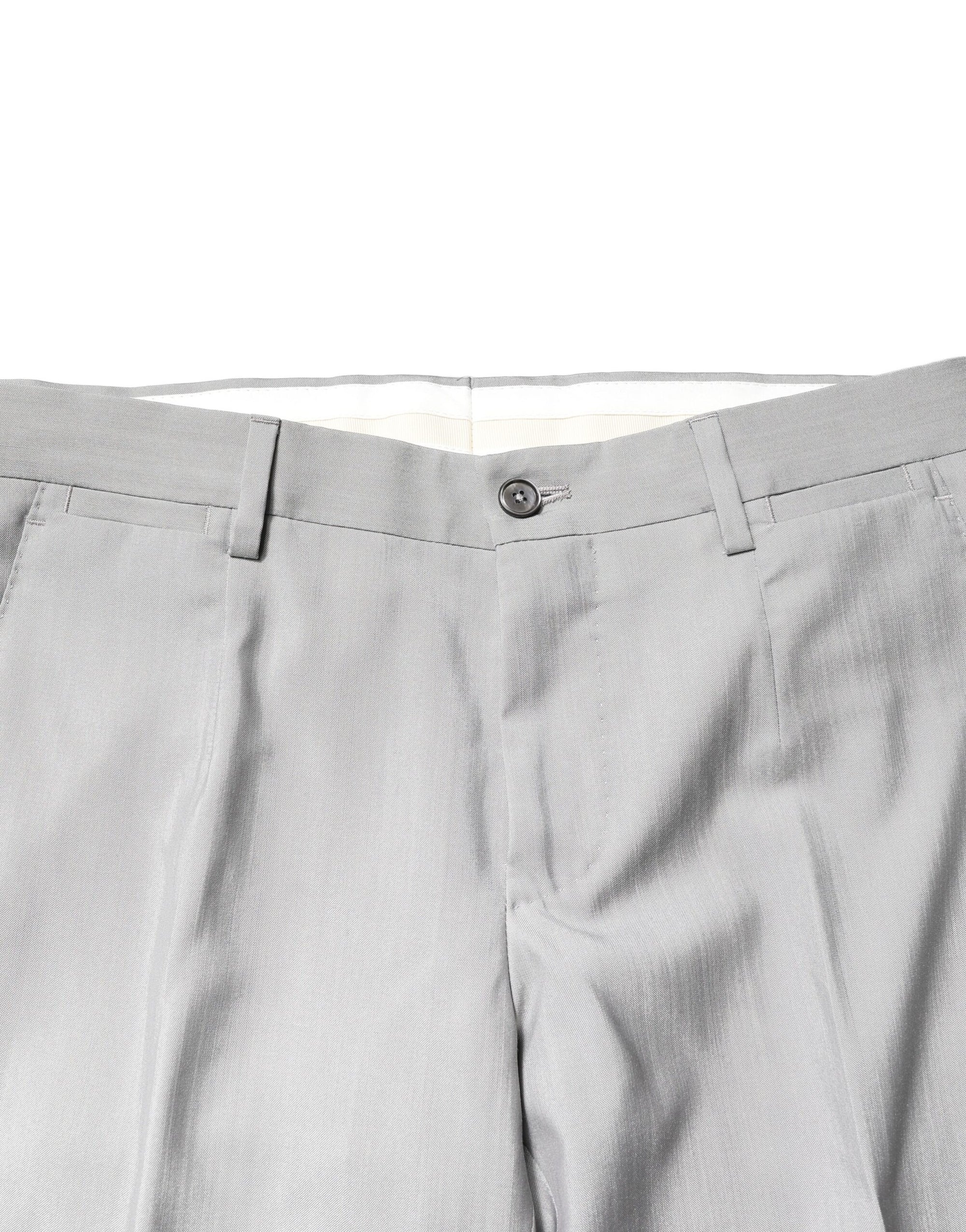 Costume deux pièces en laine gris clair Dolce &amp; Gabbana, coupe formelle, couleur or