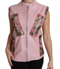 Dolce & Gabbana Pink Zippered Lamb Sleeveless Vest Leather Jacket