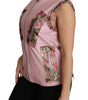 Dolce & Gabbana Pink Zippered Lamb Sleeveless Vest Leather Jacket