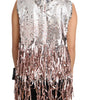 Dolce & Gabbana Golden Pink Sequined Fringe Tank Top