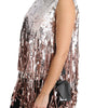 Dolce & Gabbana Golden Pink Sequined Fringe Tank Top