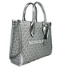 Michael Kors Mirella Signature Small Top Zip Tote Bag Silver
