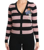 Dolce & Gabbana Pink Floral Cashmere Cardigan Sweater
