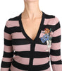 Dolce & Gabbana Pink Floral Cashmere Cardigan Sweater