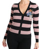 Dolce & Gabbana Pink Floral Cashmere Cardigan Sweater