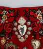 Dolce & Gabbana Red Silk Crystal-Embellished Mini Shorts