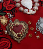 Dolce & Gabbana Red Silk Crystal-Embellished Mini Shorts
