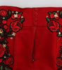 Dolce & Gabbana Red Silk Crystal-Embellished Mini Shorts