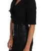 Dolce & Gabbana Black Short Fitted Wool Cropped Jacket Blazer