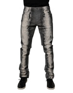 Dolce & Gabbana Gray Tie Dye Cotton Skinny Men Denim Jeans