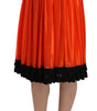 Dolce & Gabbana High-Waist Black & Orange Knee-Length Skirt