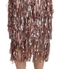 Dolce & Gabbana Metallic Sequin Tulle High-Waist Midi Skirt