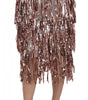Dolce & Gabbana Metallic Sequin Tulle High-Waist Midi Skirt