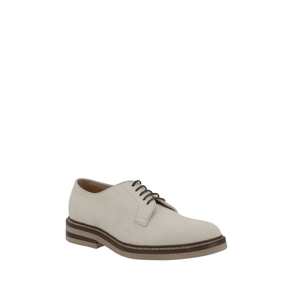 Chaussures Derby à lacets en daim Brunello Cucinelli