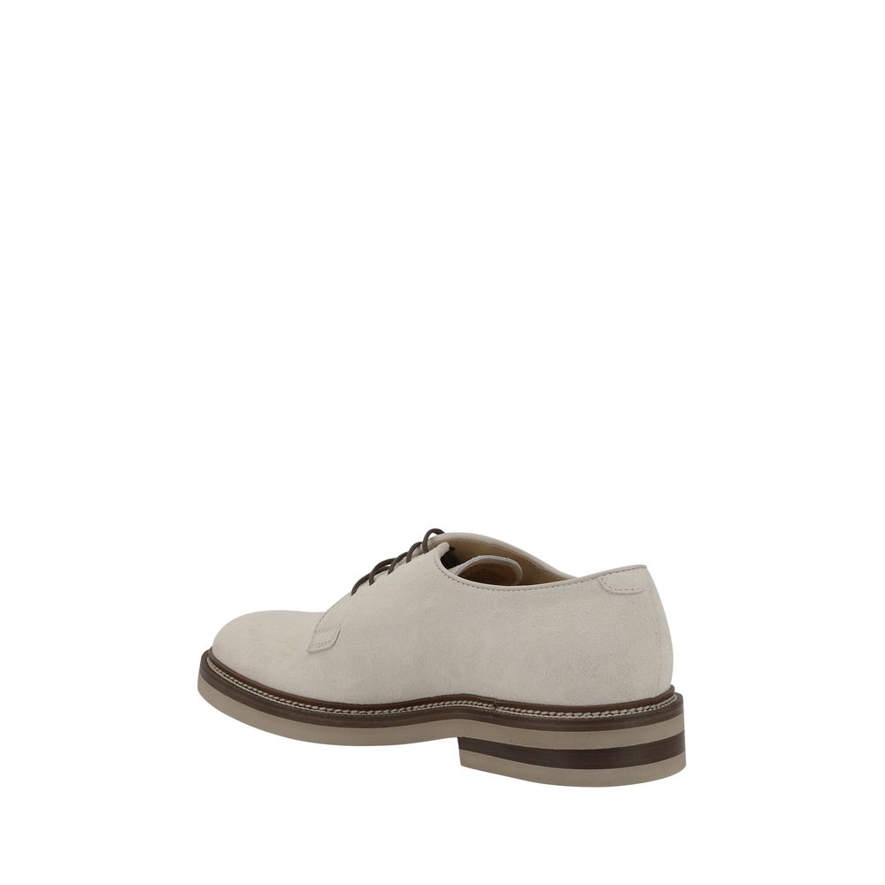 Chaussures Derby à lacets en daim Brunello Cucinelli