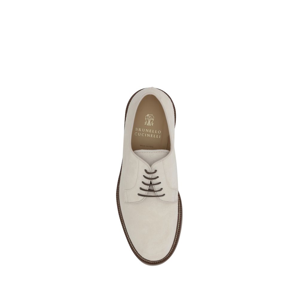 Chaussures Derby à lacets en daim Brunello Cucinelli
