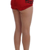 Dolce & Gabbana Red Silk Crystal Roses Shorts