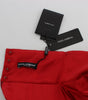 Dolce & Gabbana Red Silk Crystal-Embellished High Waist Shorts