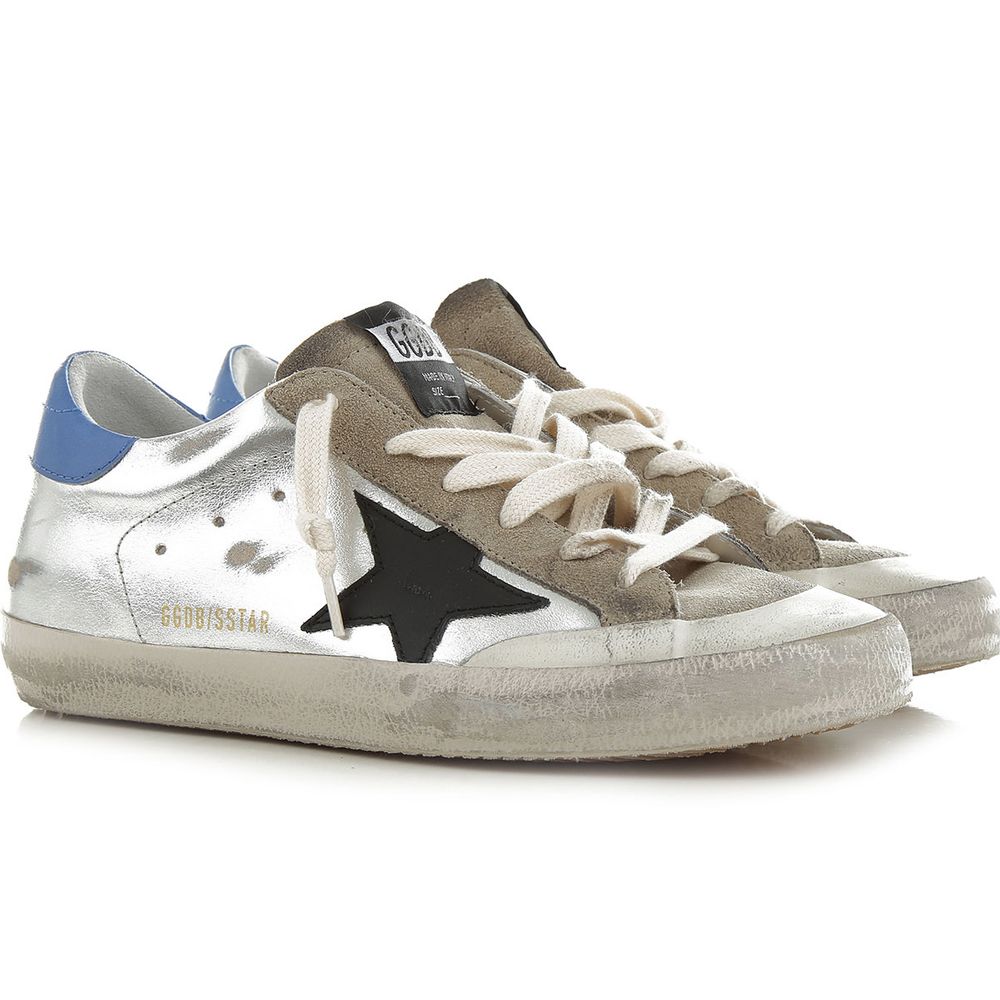 Baskets Golden Goose en cuir de veau gris