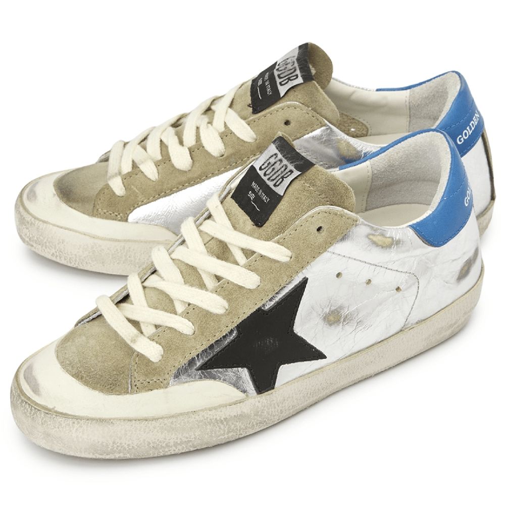 Baskets Golden Goose en cuir de veau gris