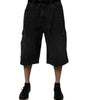 Dolce & Gabbana Black Cotton Cargo Denim Men Bermuda Shorts