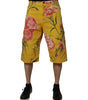 Dolce & Gabbana Yellow Floral Cargo Denim Men Bermuda Shorts