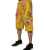 Dolce & Gabbana Yellow Floral Cargo Denim Men Bermuda Shorts