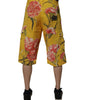 Dolce & Gabbana Yellow Floral Cargo Denim Men Bermuda Shorts