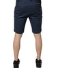 Dolce & Gabbana Blue Cotton Mid Waist Men Bermuda Shorts