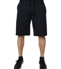 Dolce & Gabbana Dark Blue Cotton Bermuda Sweatshorts Shorts