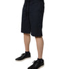 Dolce & Gabbana Dark Blue Cotton Bermuda Sweatshorts Shorts