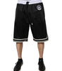 Dolce & Gabbana Black White Men Bermuda Sweatshorts Shorts