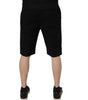Dolce & Gabbana Black Cotton Stretch Mid Waist Bermuda Shorts