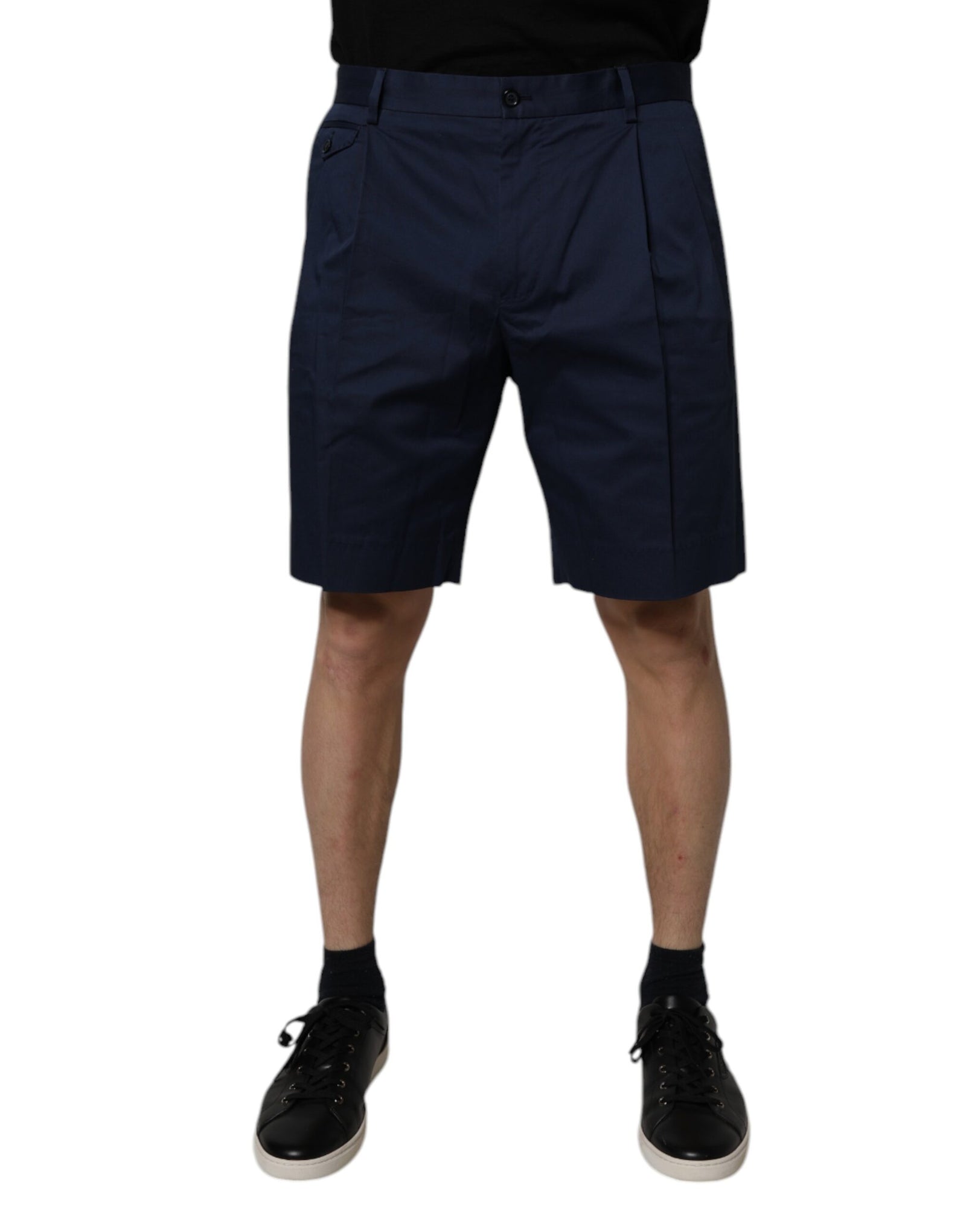 Bermuda taille moyenne en coton bleu foncé Dolce &amp; Gabbana pour homme