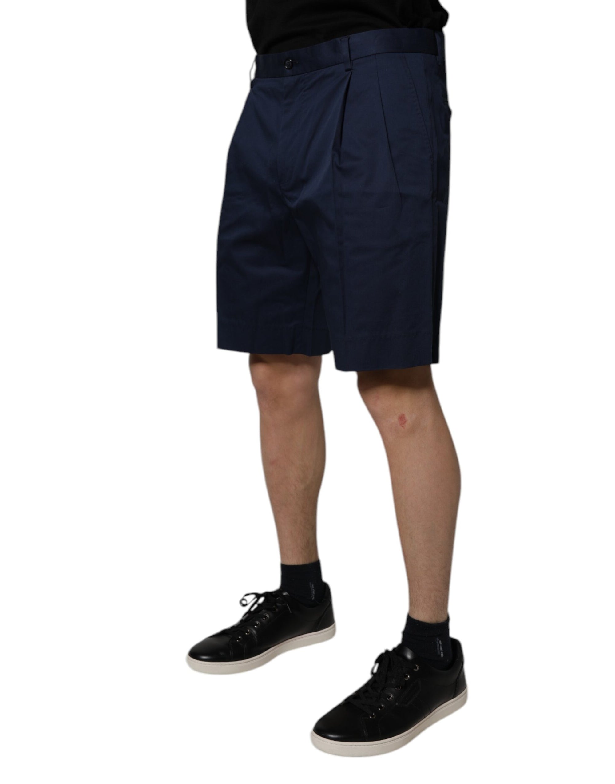 Bermuda taille moyenne en coton bleu foncé Dolce &amp; Gabbana pour homme