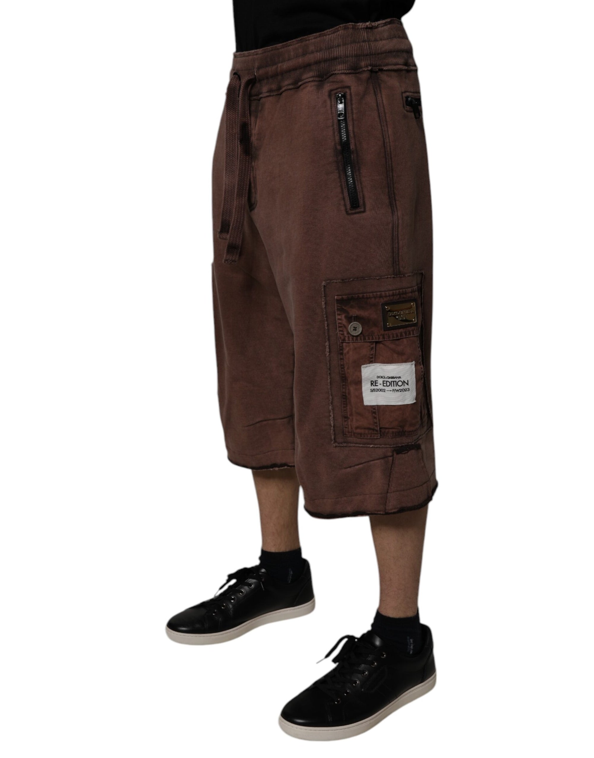 Bermuda cargo en coton marron Dolce &amp; Gabbana