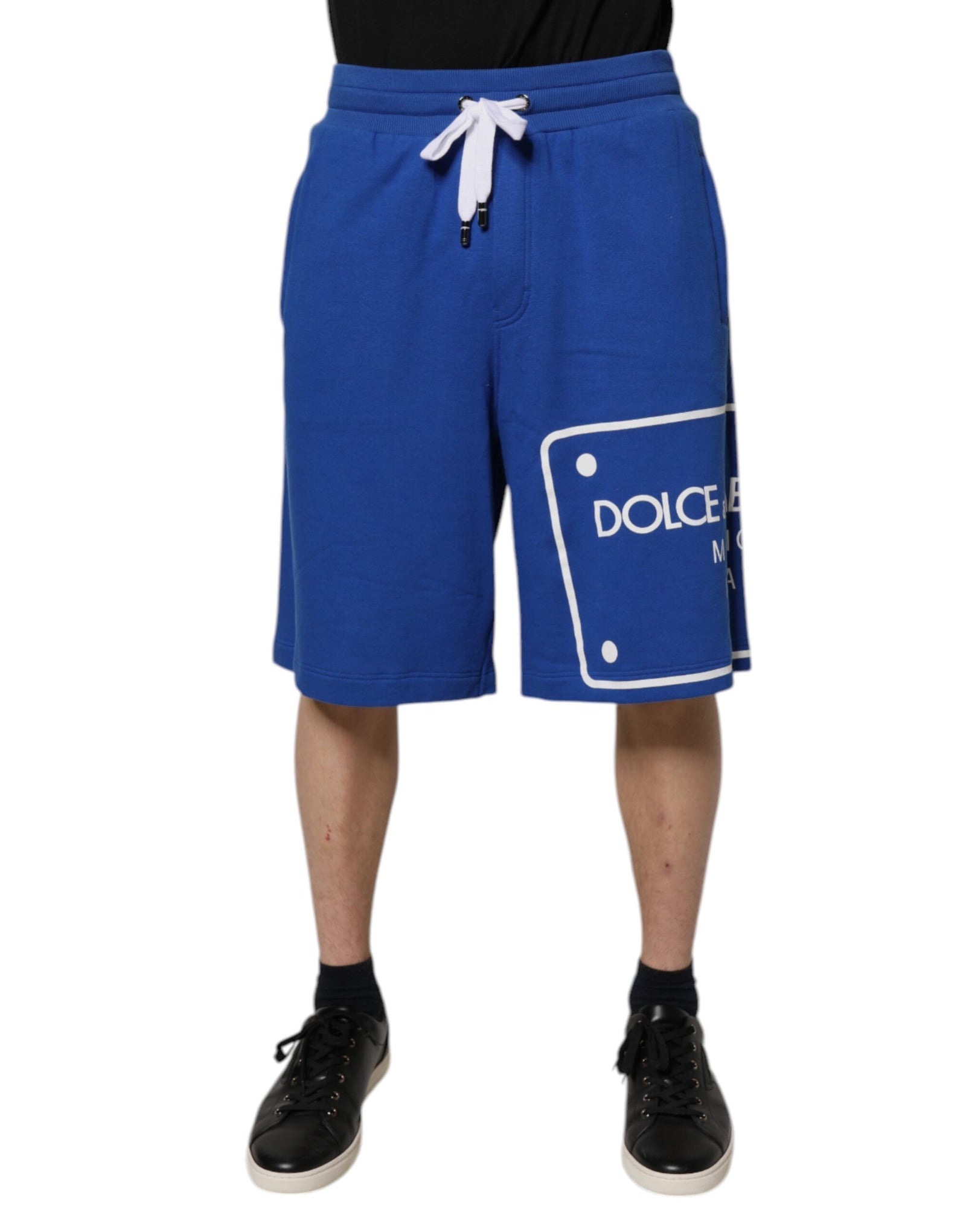 Bermuda en coton à logo bleu Dolce &amp; Gabbana