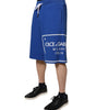 Bermuda en coton à logo bleu Dolce &amp; Gabbana