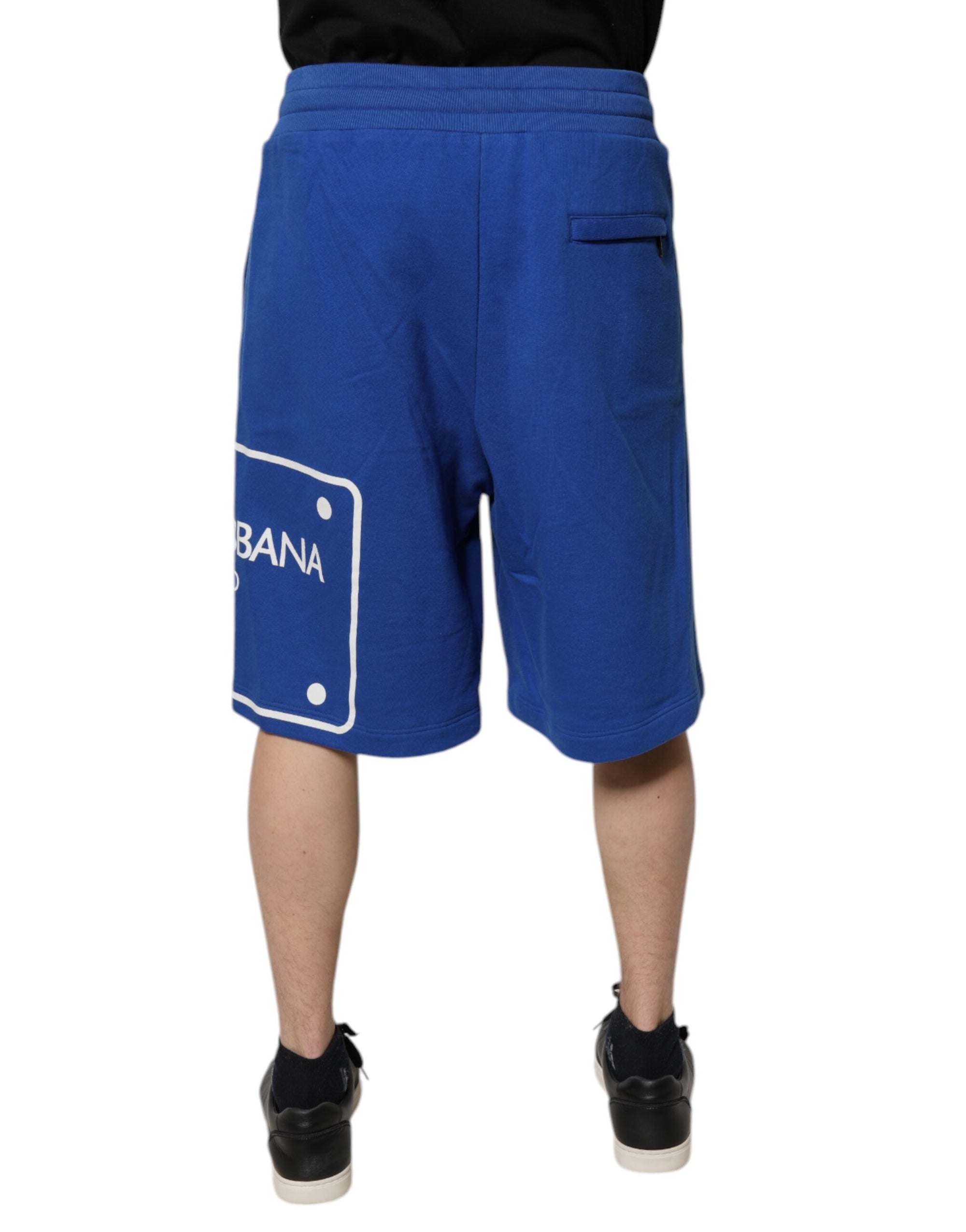Bermuda en coton à logo bleu Dolce &amp; Gabbana