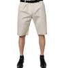 Bermuda taille moyenne en coton stretch beige Dolce &amp; Gabbana