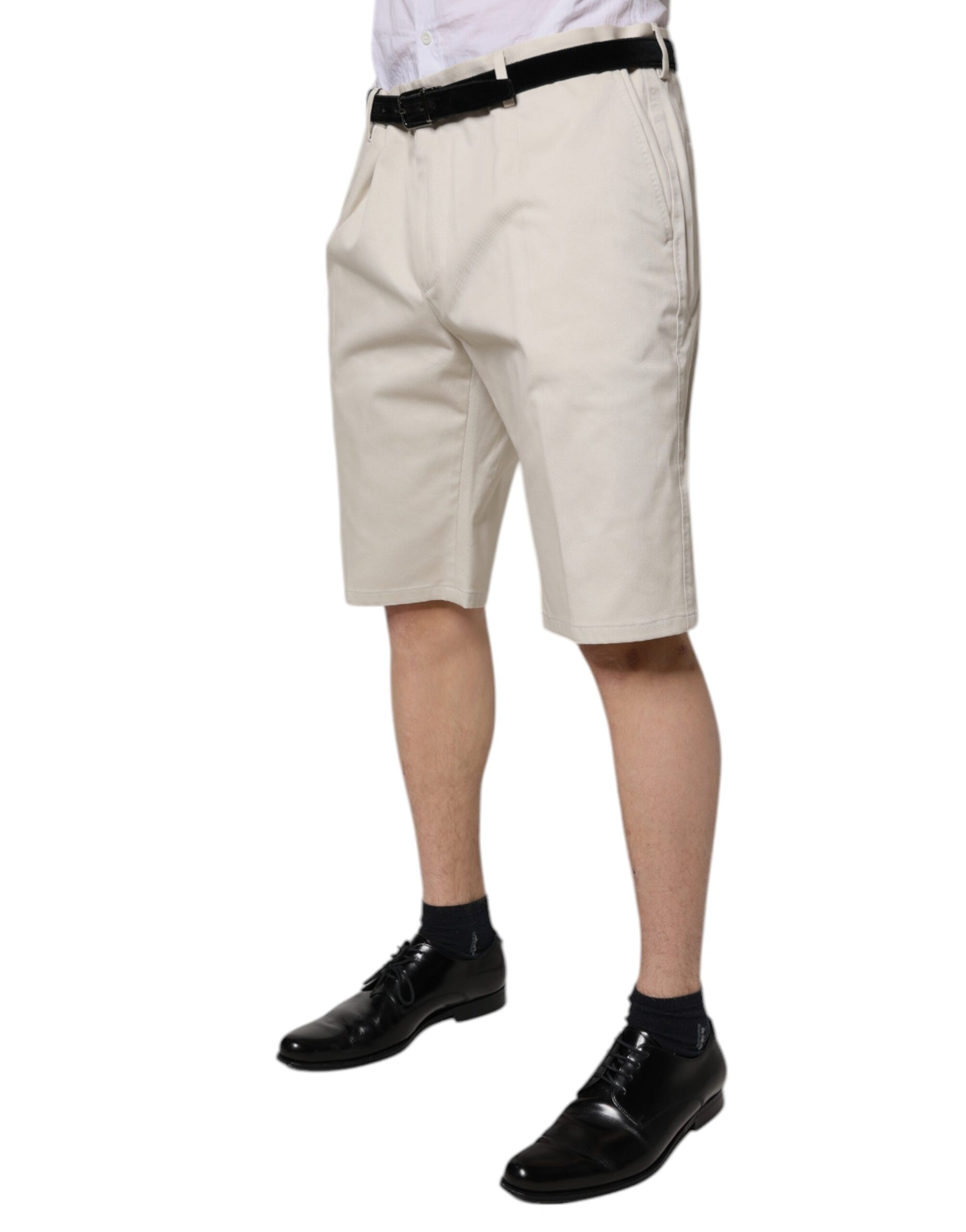 Bermuda taille moyenne en coton stretch beige Dolce &amp; Gabbana
