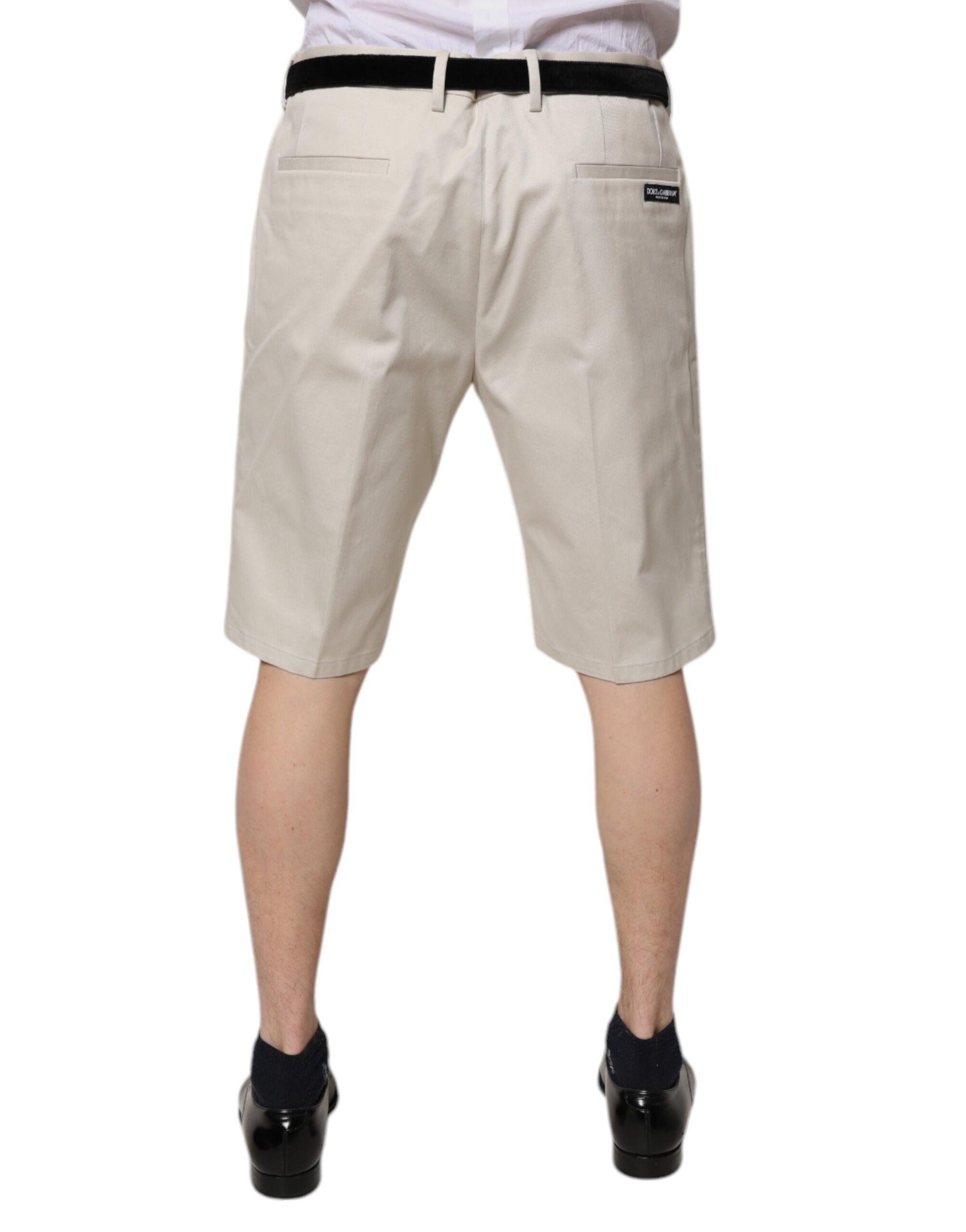 Bermuda taille moyenne en coton stretch beige Dolce &amp; Gabbana