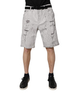 Bermuda en denim gris clair délavé Dolce &amp; Gabbana pour homme